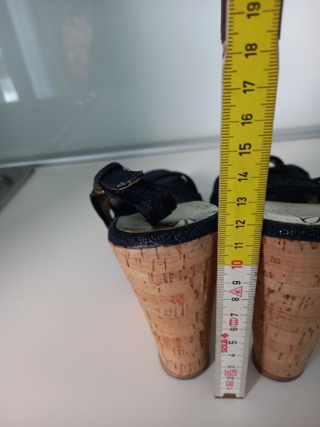 Zeppe tessuto nero luccicante