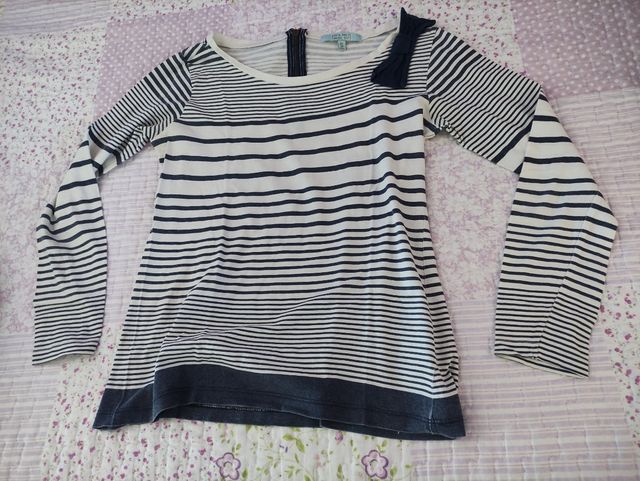 Camiseta manga francesa estampado de rayas