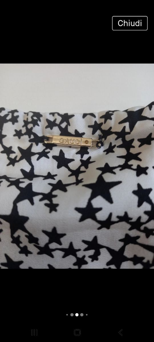 Gaudi' mini abito bianco stelline nere