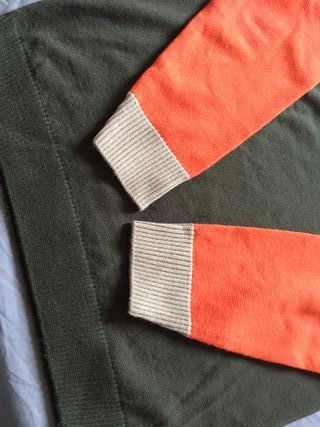 Maglione collo alto leggero arancio/beige/marrone