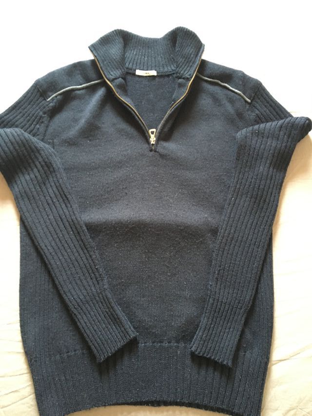 Maglione Nero uomo mezza zip