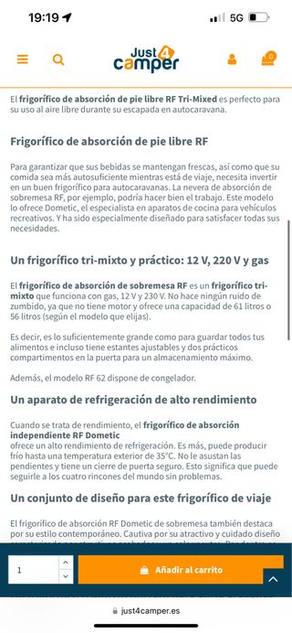 NEVERA DOMETIC TRIVALENTE