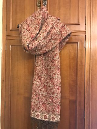 Echarpe-foulard granates y beige 2,24 por 2,28