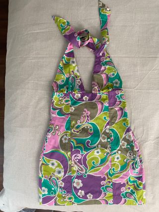 Vestido ZARA escote halter nuevo estilo años 70