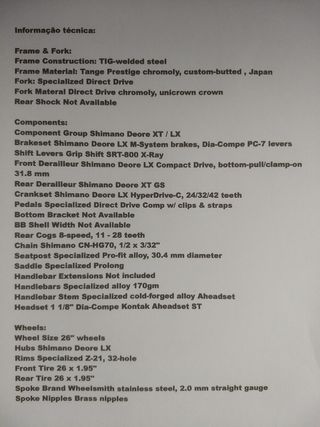 Bicicleta BTT Specialized Stumpjumper 1995, Medium