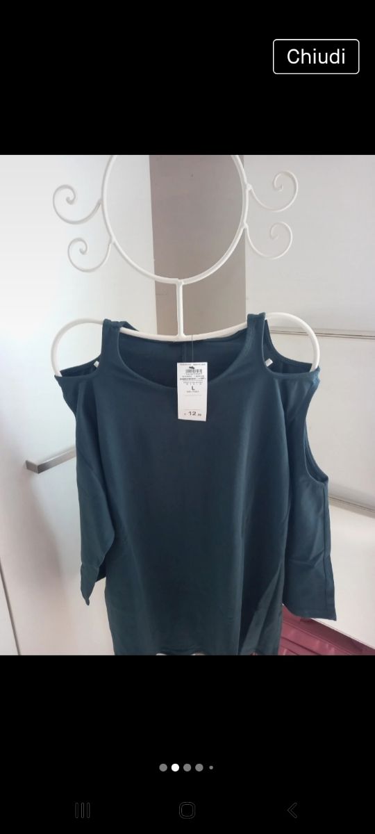 Maglietta cut out verde bottiglia