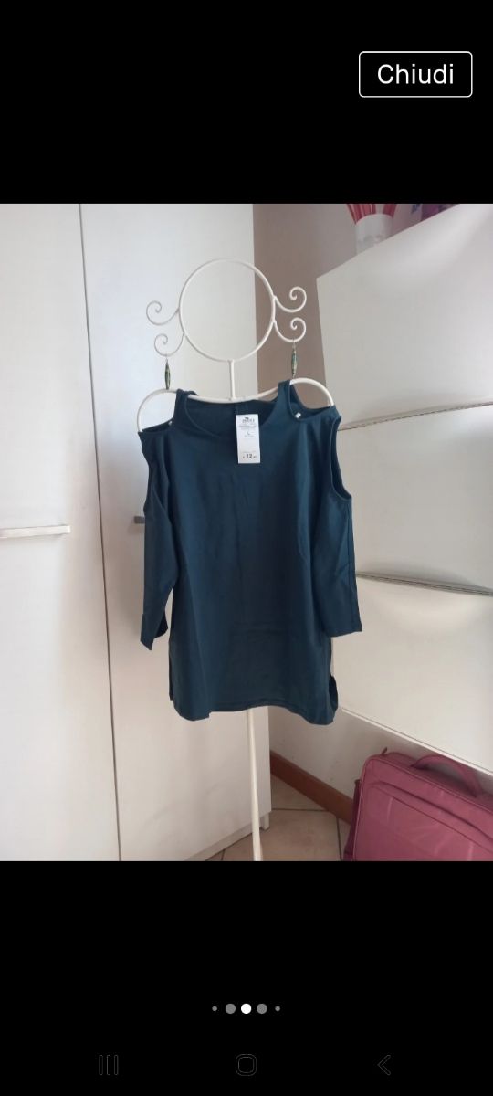 Maglietta cut out verde bottiglia