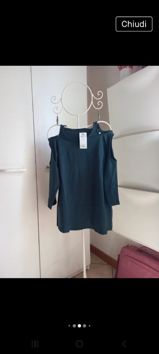 Maglietta cut out verde bottiglia