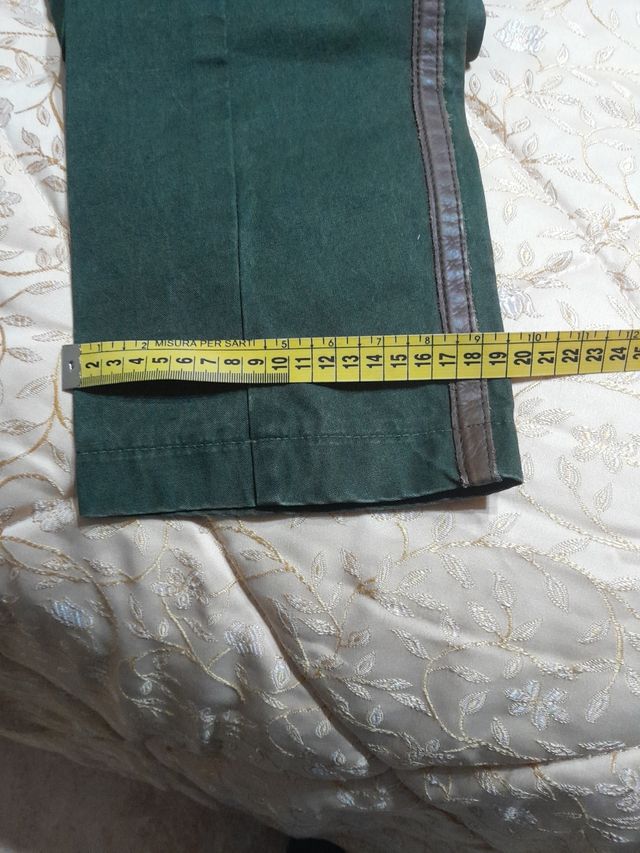 jeans ICERBERG size31 colore verde rifinito in pel