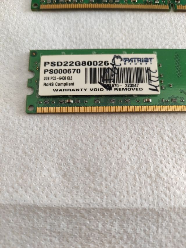 SUPERPAK DDR2 2GB+1+1+1+1+1GB/DDR 1GB+256MB de memória