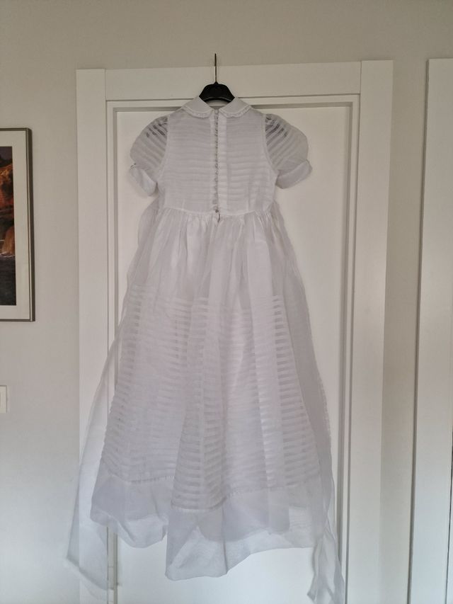 Vestido primera comunión blanco florecitas