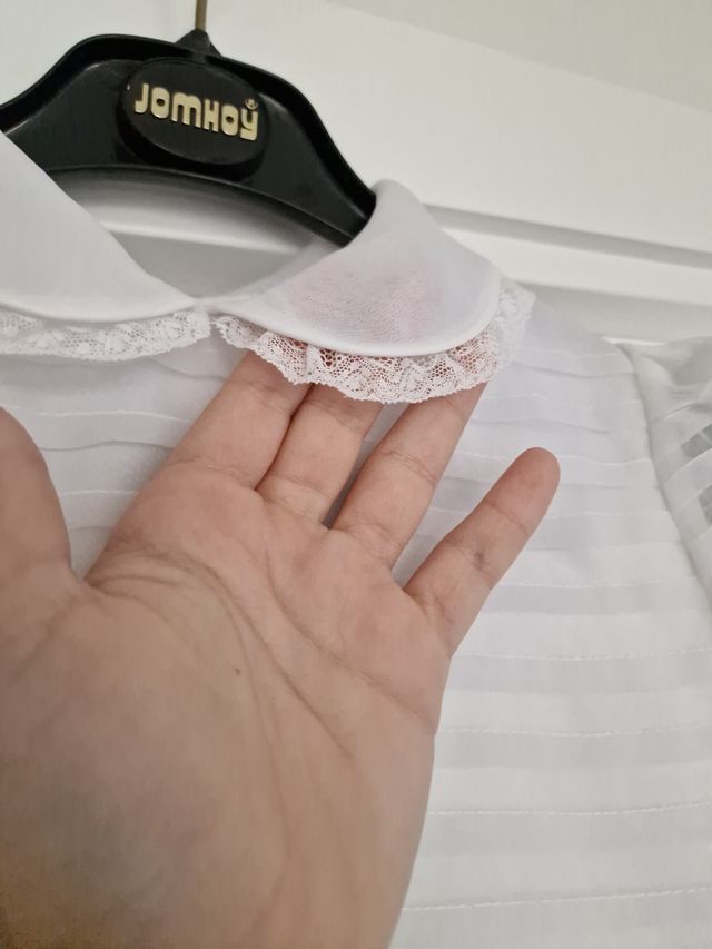 Vestido primera comunión blanco florecitas