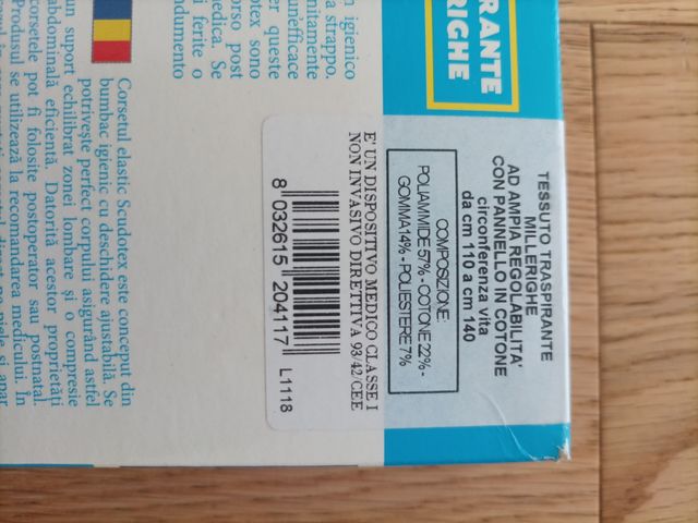 cintura fascia post operatoria parto scudotex 5