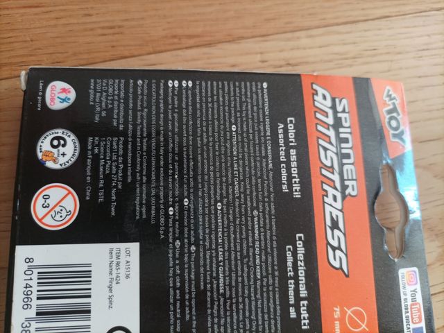 spinner antistress top quality globo rotazione 75