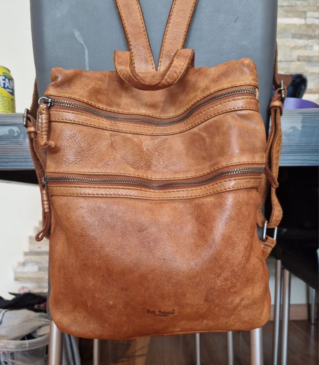 Mochila de piel marrón, acepto propuestas