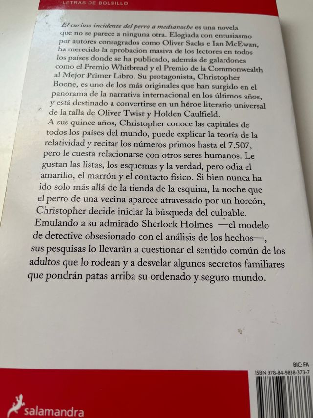 El curioso incidente del perro a medianoche