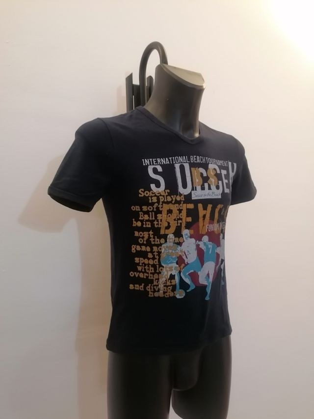 Kiko Maglietta t-shirt collo a V tg L slim nera