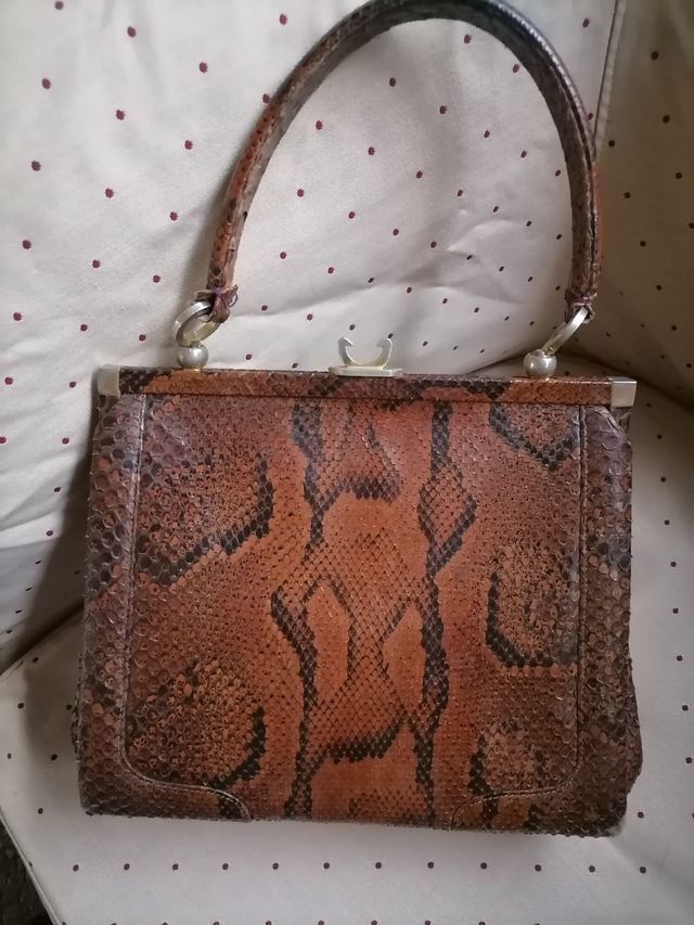Borsa originale anni 60 in vera pelle di pitone