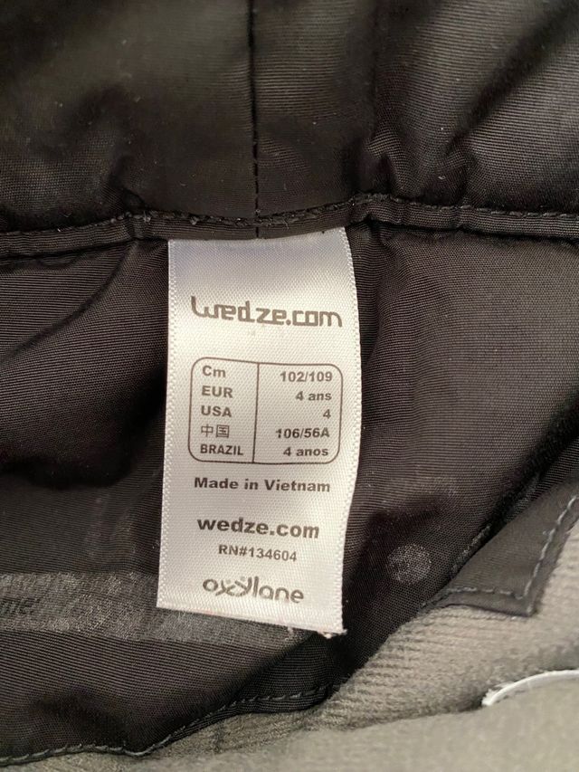 Pantalon esquí talla 4 años