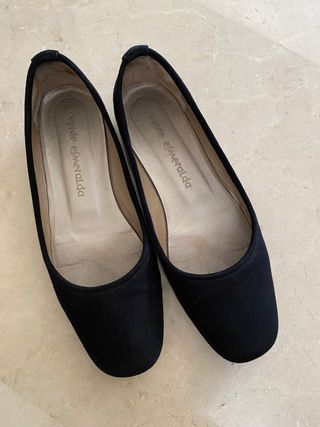 Manoletina ante negro "Verde Esmeralda"