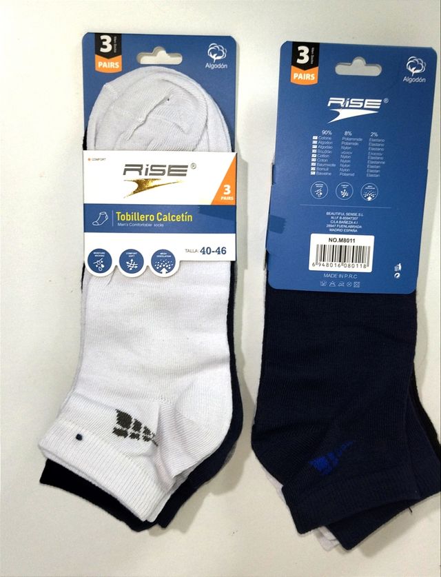 CALZINI ALLA CAVIGLIA CONFEZIONE DA 3 UNITÀ NERE