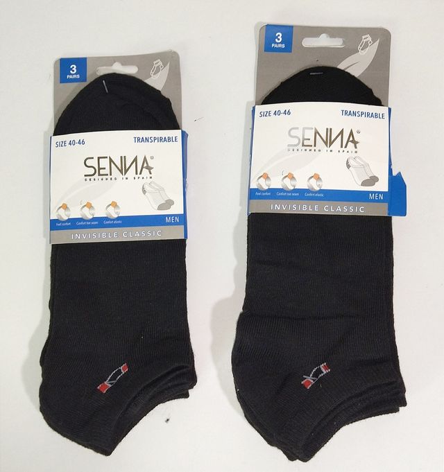 CALZINI ALLA CAVIGLIA CONFEZIONE DA 3 UNITÀ NERE