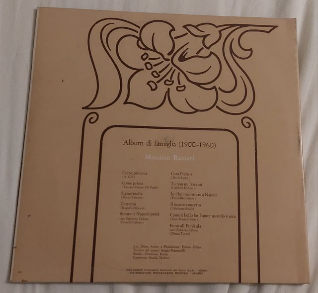 Vinile 33 giri - Massimo Ranieri- Album di Famigli