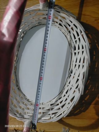 Cesta mimbre blanca ceremonia unicornio