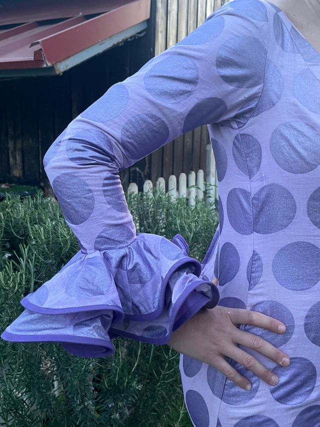 Vestido de flamenca malva lino