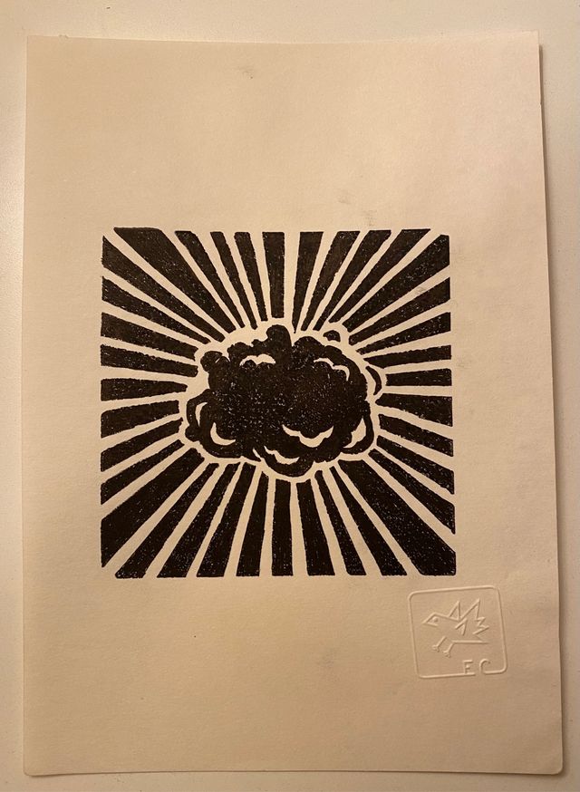 Stampa linoleografica - originale linoleografia