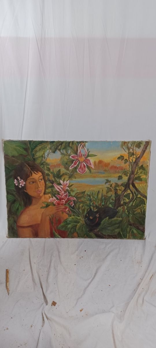 Lienzo de mujer hawaiana