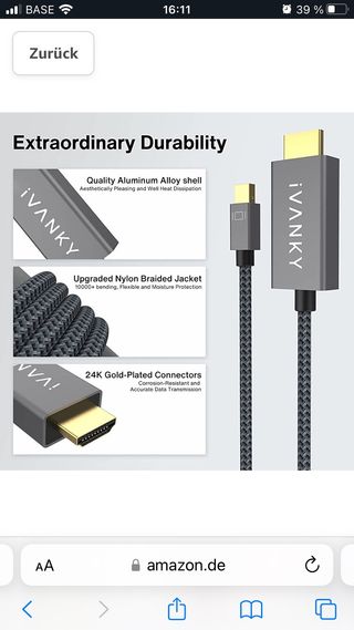 Cable Adaptador MiniDisplay port a HDMI