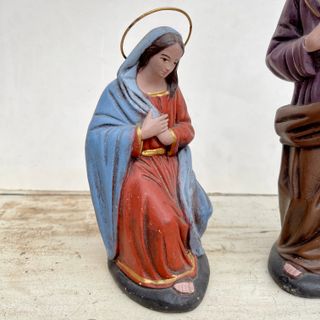 Antiguas figuras Belén - Virgen María y San José