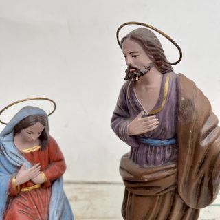 Antiguas figuras Belén - Virgen María y San José