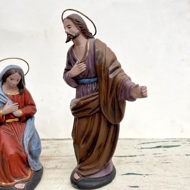 Antiguas figuras Belén - Virgen María y San José