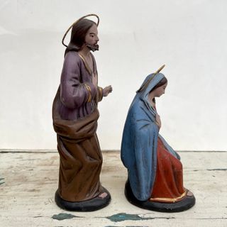 Antiguas figuras Belén - Virgen María y San José