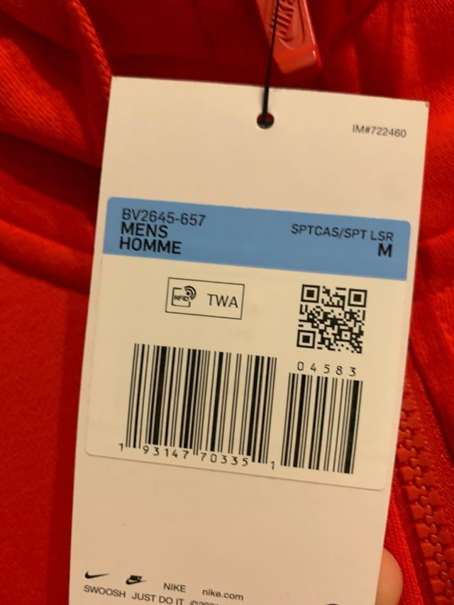 Chaqueta nike roja nueva