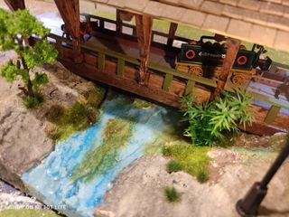Maqueta escala 1:72 puente de madera