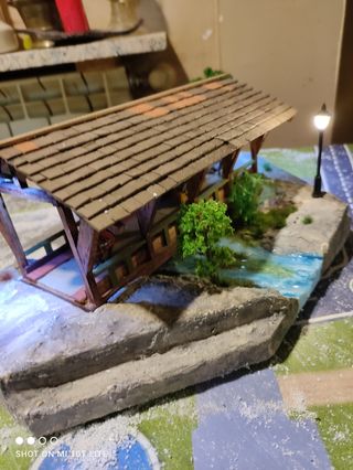 Maqueta escala 1:72 puente de madera