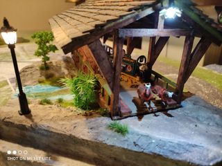 Maqueta escala 1:72 puente de madera