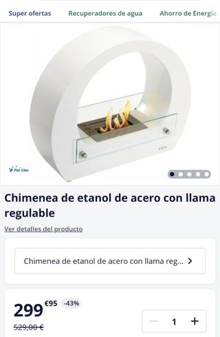 Chimenea de etanol de suelo con accesorios 