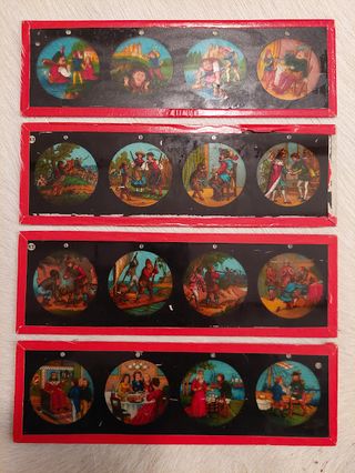 conjunto de diapositivas cristal pintadas a mano