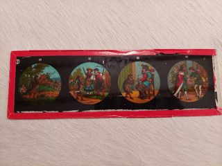 conjunto de diapositivas cristal pintadas a mano