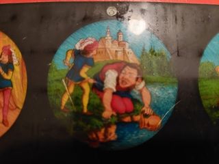 conjunto de diapositivas cristal pintadas a mano