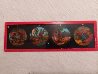 conjunto de diapositivas cristal pintadas a mano