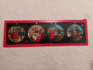 conjunto de diapositivas cristal pintadas a mano