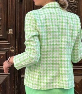 Chaqueta verde y blanca pata gallo