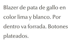 Chaqueta verde y blanca pata gallo