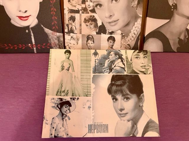 Audrey Hepburn stampe quadri parete bianco nero