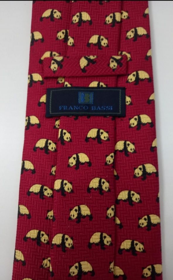 Cravatta rossa con panda Franco Bassi